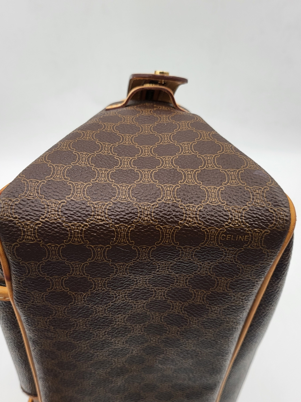 CÉLINE VINTAGE TRIOMPHE MACADAM SHOULDER BAG..AUTHENTIC.. - Picture 8 of 16